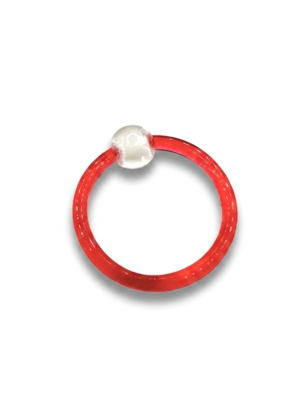 12g 5/8" Acrylic Captive Bead Ring Clear & Red Piercing Jewelry 1 Pc